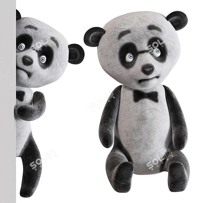 Cute Panda Plush Toy 3D model image 1