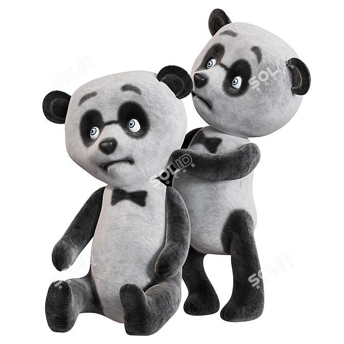 Cute Panda Plush Toy 3D model image 3
