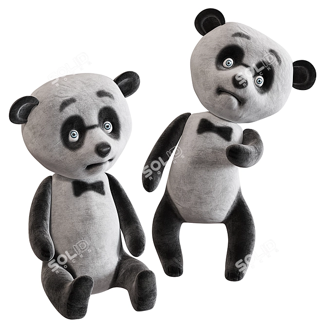 Cute Panda Plush Toy 3D model image 4