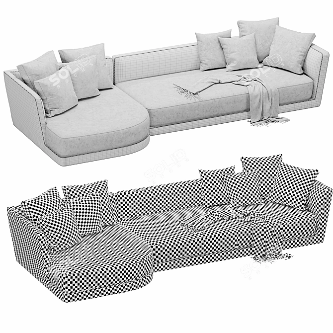 Luxurious Verzelloni Lyndon Chaise Lounge 3D model image 4