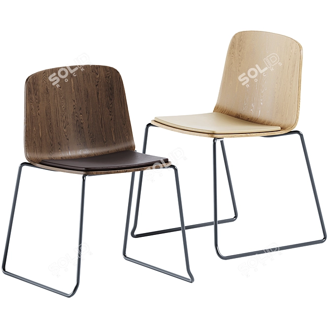 Rama Sled Base Chair: Sleek and Stylish 3D model image 2