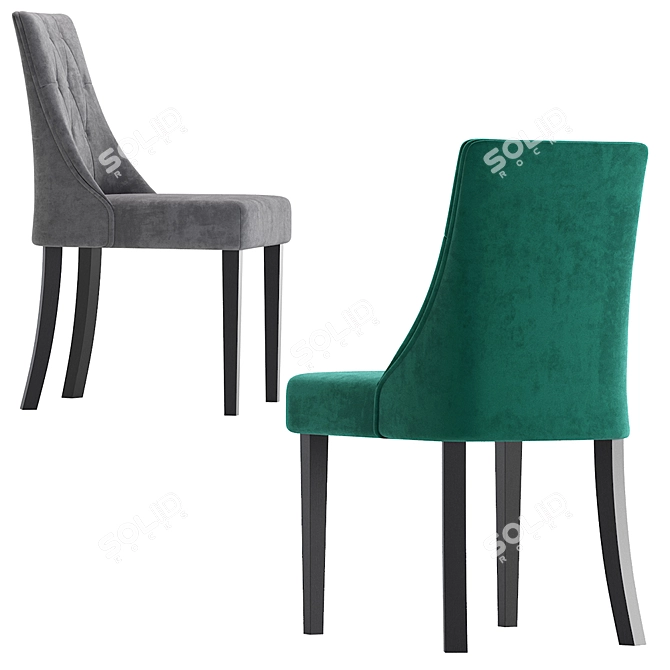 Modern Velvet Stool Mario 3D model image 6