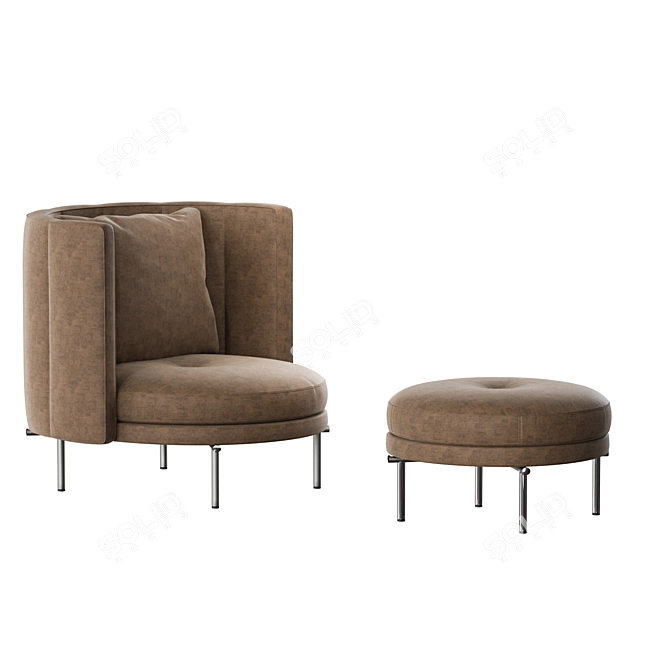 Modern Minotti TORII Armchair 3D model image 2