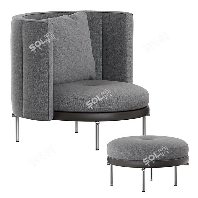 Modern Minotti TORII Armchair 3D model image 9