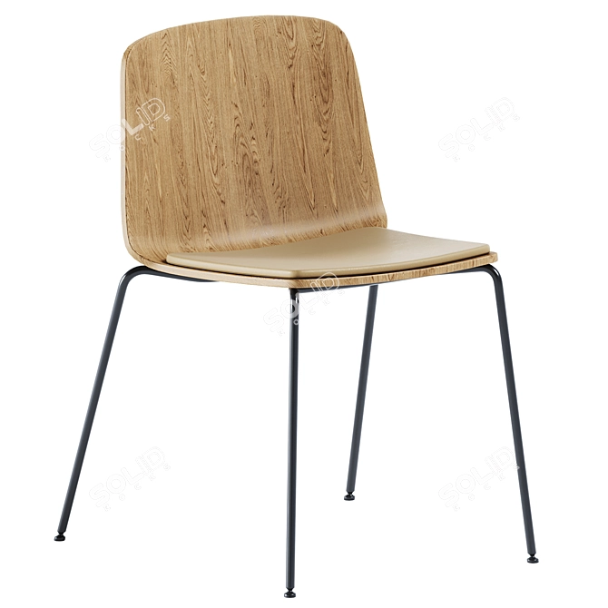 Elegant Wooden Upholstered Chair Rama 3D model image 1