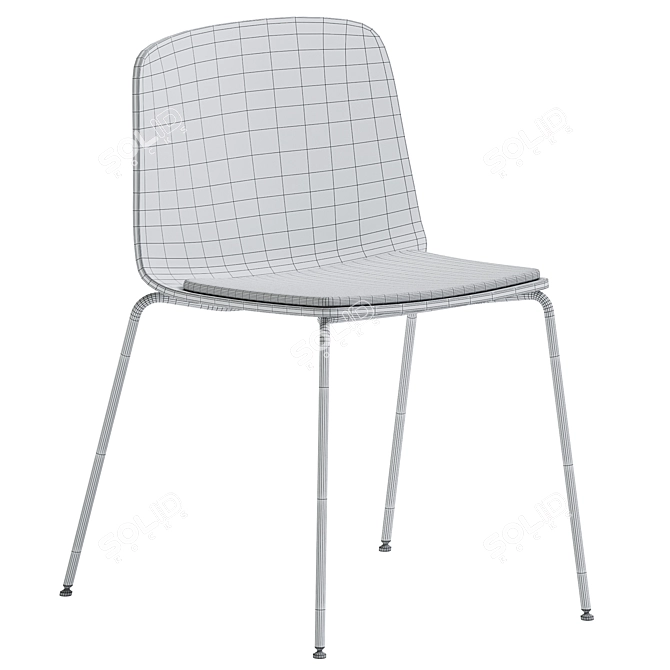 Elegant Wooden Upholstered Chair Rama 3D model image 3