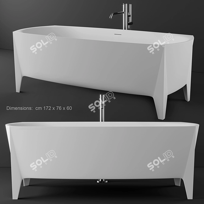 EDONIA Solid Surface Bathtub 3D model image 1