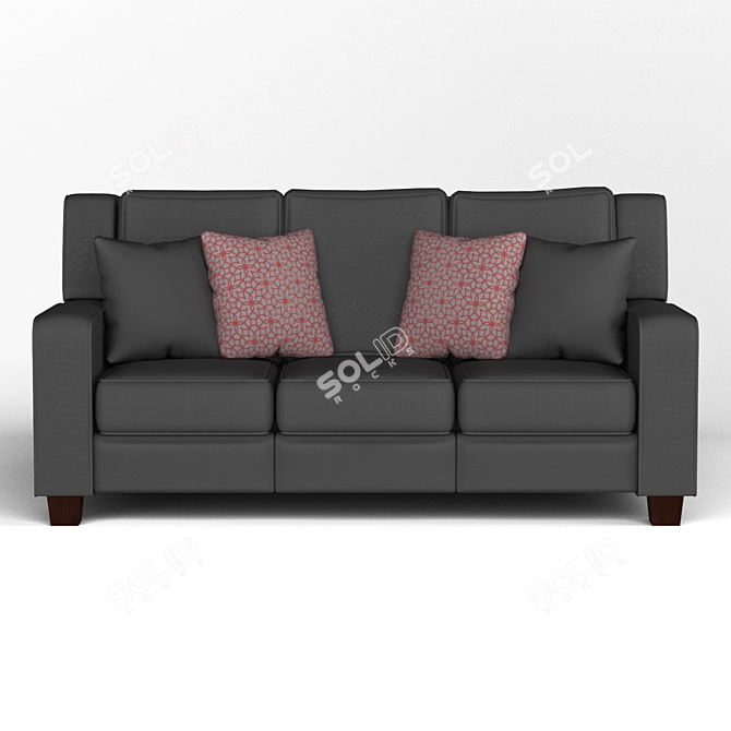 Title: Classic 3-Pillow Fabric Sofa | Corona 3D model image 1