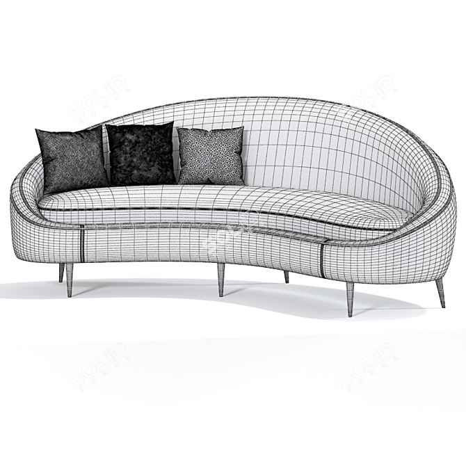 Curved Ether Peddler Sofa 3D model image 2