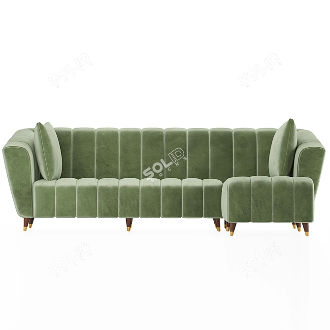 Modern 3-Seater Sofa 3D model image 1