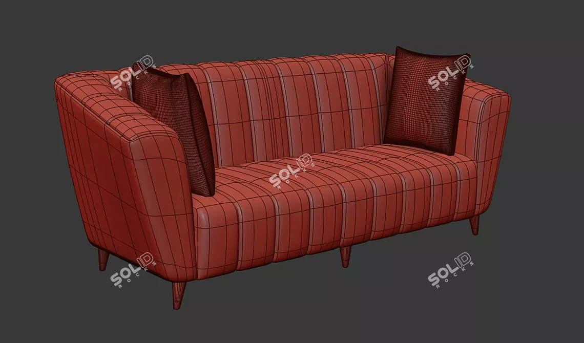 Kaj 3 Seater Sofa: Stylish and Spacious 3D model image 4