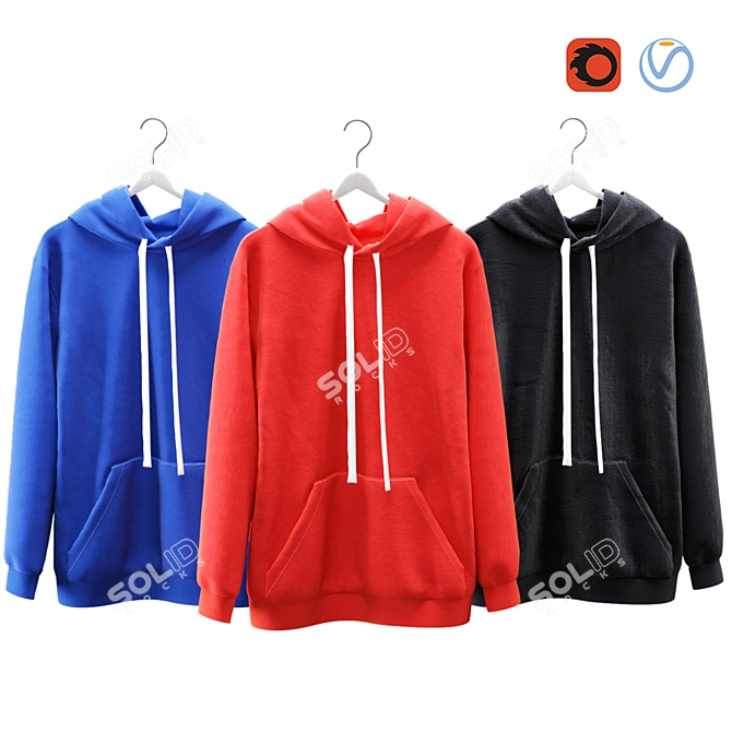  Cozy Hoody Set 2: Vray & Corona Compatible 3D model image 1