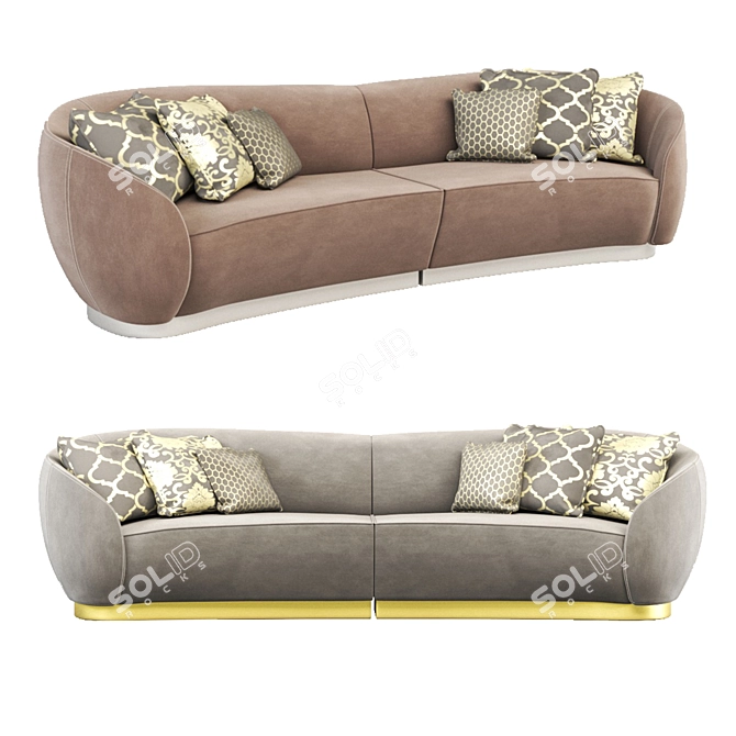 Sleek Dove Gray Equinox Sofa 3D model image 2