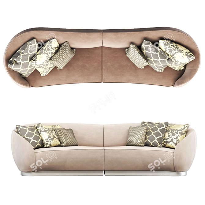 Sleek Dove Gray Equinox Sofa 3D model image 3