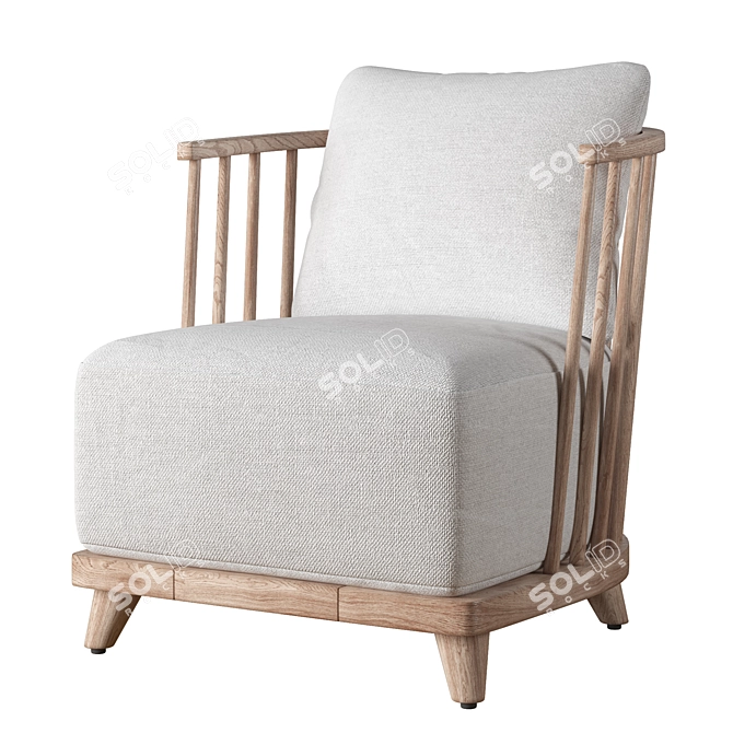 Sleek and Stylish RH Cala Lounge Chair 3D model image 1