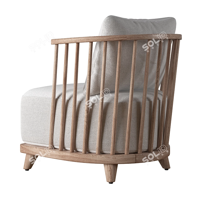 Sleek and Stylish RH Cala Lounge Chair 3D model image 2