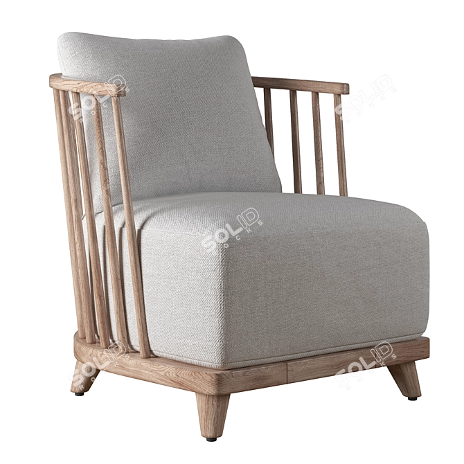 Sleek and Stylish RH Cala Lounge Chair 3D model image 4