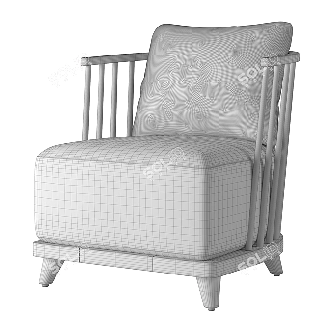 Sleek and Stylish RH Cala Lounge Chair 3D model image 6