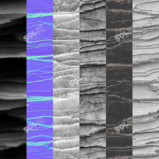 Seamless Rock Cliff Texture 3D model image 6