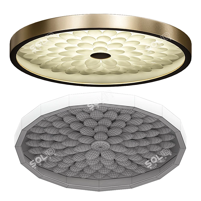 Stylish Petals Ceiling Light 3D model image 2