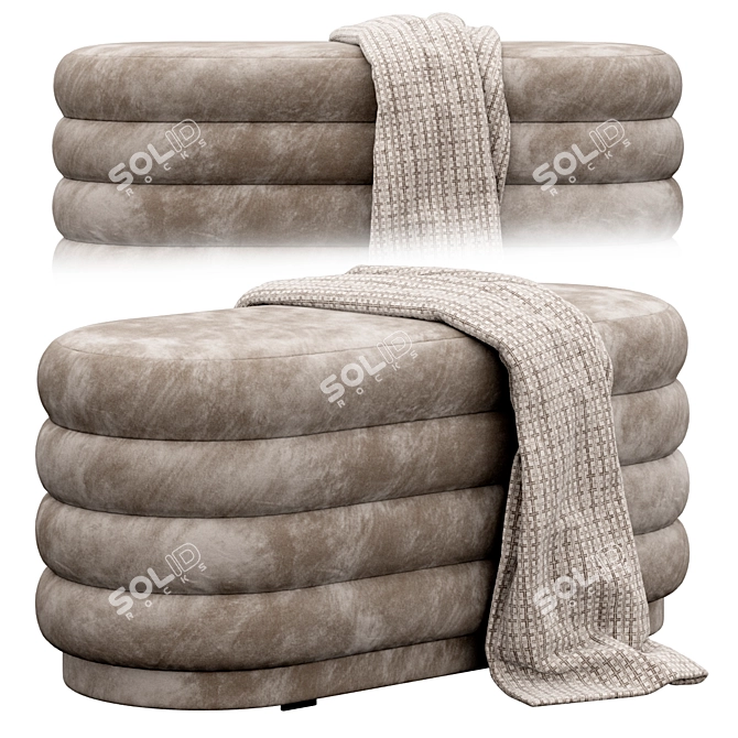 Elegant Oval Pouf by Ferm Living 3D model image 3