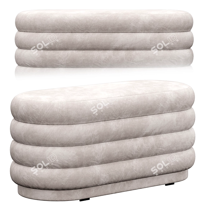 Elegant Oval Pouf by Ferm Living 3D model image 4