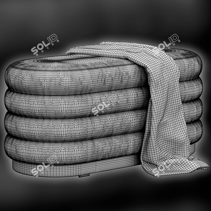 Elegant Oval Pouf by Ferm Living 3D model image 5