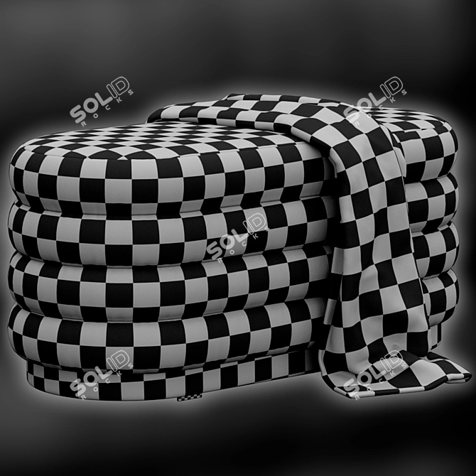 Elegant Oval Pouf by Ferm Living 3D model image 6