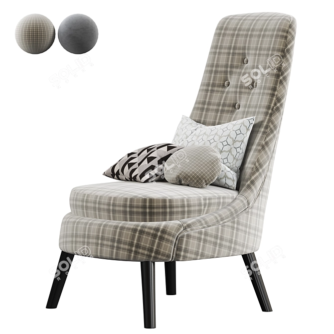 FIONA Armchair: Exquisite Design by Hamilton Conte 3D model image 3