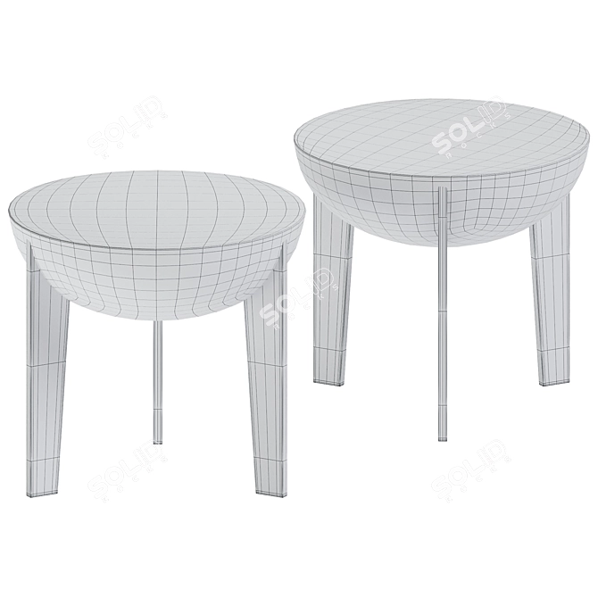 Elegant Osaka Side Table 3D model image 2