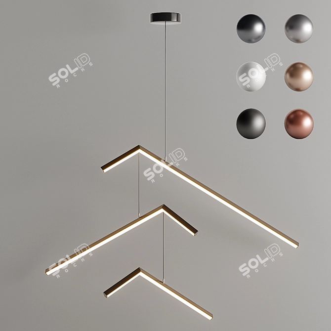 Dynamic Concord Chandelier: Elegant Balance in 6 Finishes 3D model image 1