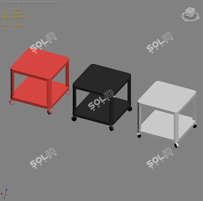 Modern portable side table in multiple colors 3D model image 4