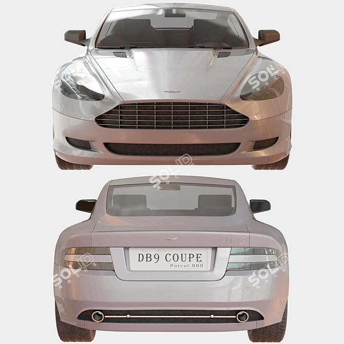 Sleek Aston Martin DB9 Car 3D model image 3
