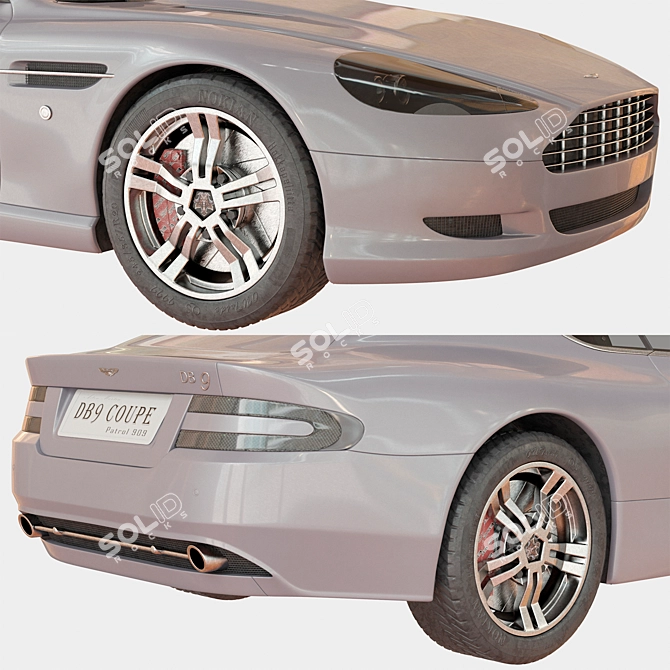 Sleek Aston Martin DB9 Car 3D model image 5