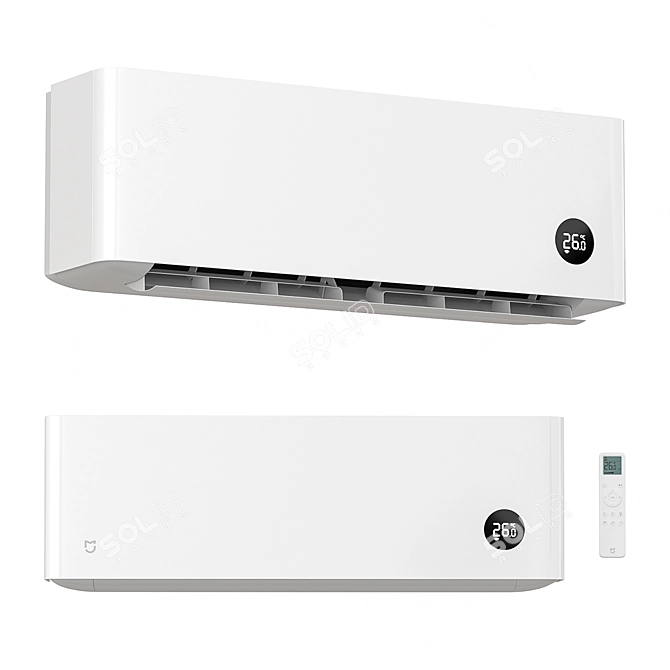 Xiaomi Smart Aircon: Wall-mounted Cooling 3D model image 1