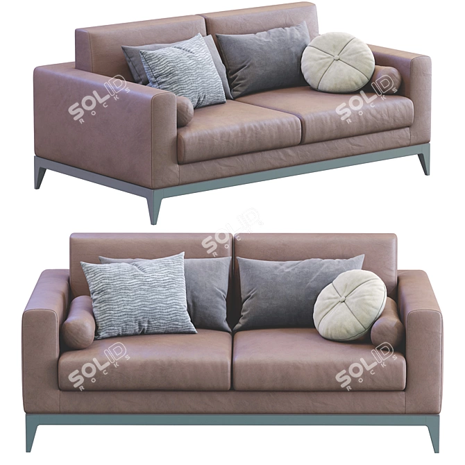 Copenhaga Leather Sofa: Elegant and Luxurious 3D model image 3