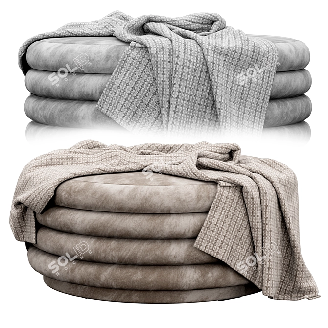 Round Large Pouf by Ferm Living 3D model image 1