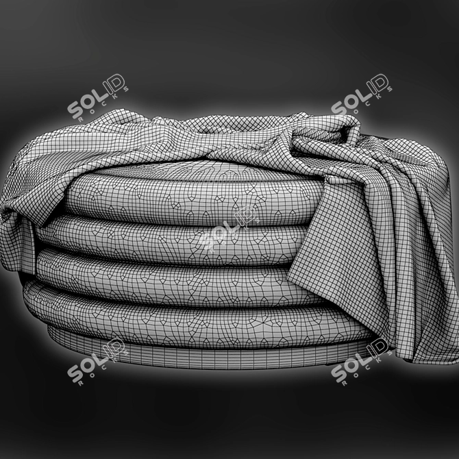 Round Large Pouf by Ferm Living 3D model image 6