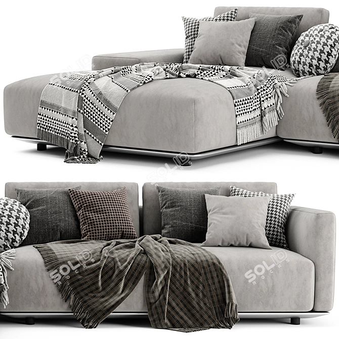 Minimalist Chaise Longue Sofa by Horm 3D model image 2