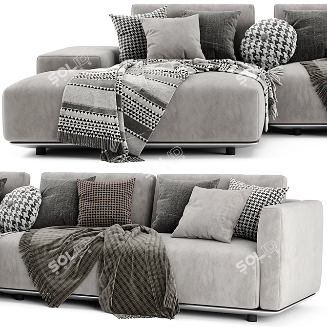 Minimalist Chaise Longue Sofa by Horm 3D model image 3