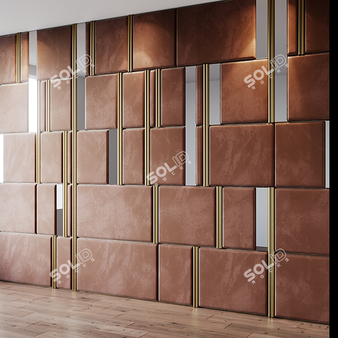 Modernized Wall Panel with Stylish Headboard 3D model image 2