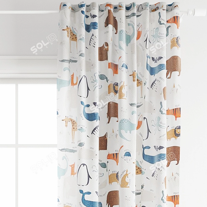 Playful H&M Kids Curtain 3D model image 2