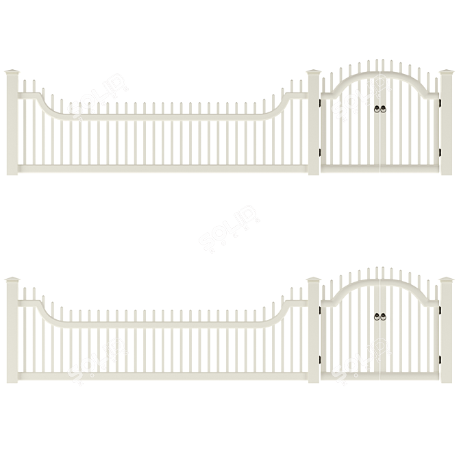 Durable PVC Fence Solution 3D model image 3