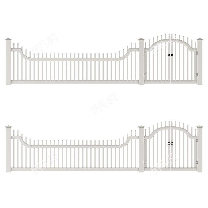 Durable PVC Fence Solution 3D model image 6