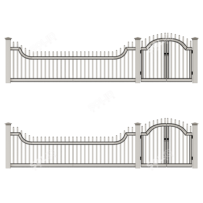 Durable PVC Fence Solution 3D model image 8