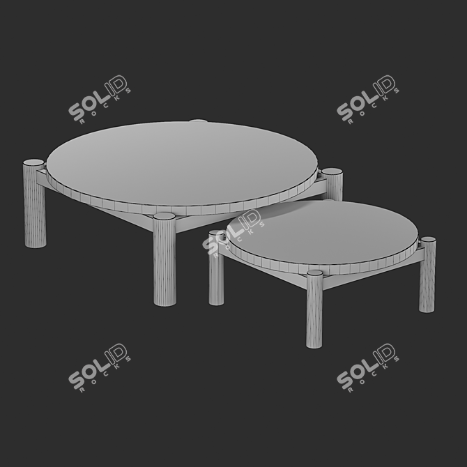 Marble Ceramic Coffee Tables: Luxury Elegance 3D model image 4