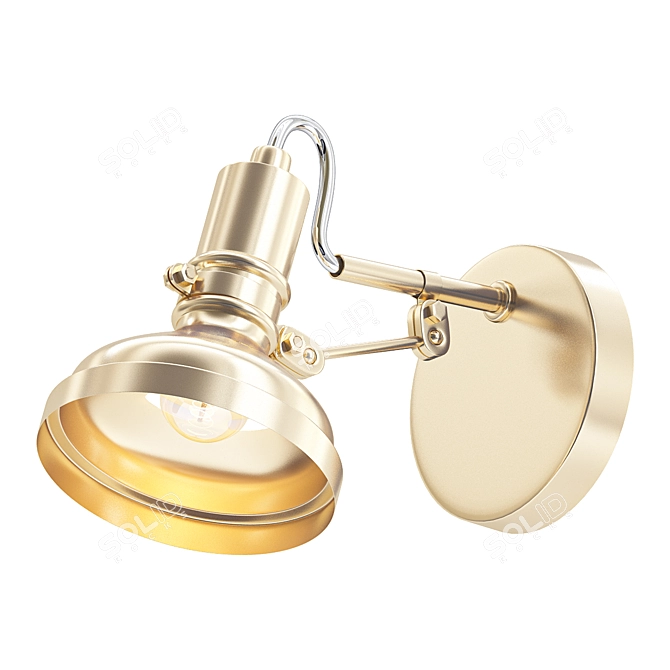 Elegant Brass Wall Light 3D model image 1