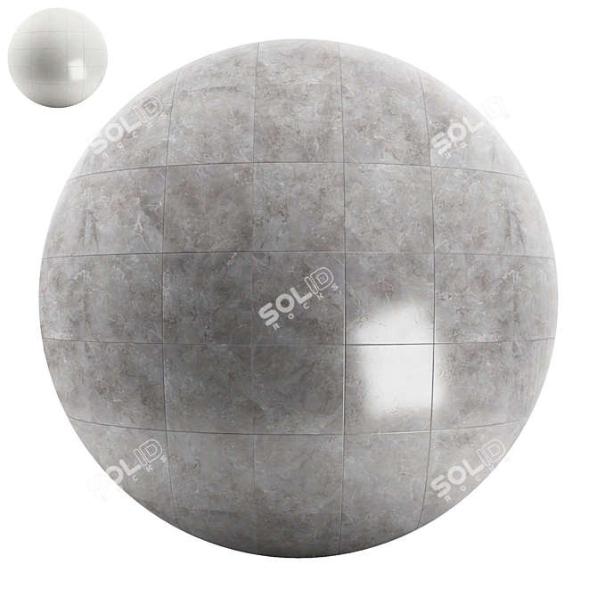 Elegant Mioni Marble Tile: PBR 4k Seamless 3D model image 1