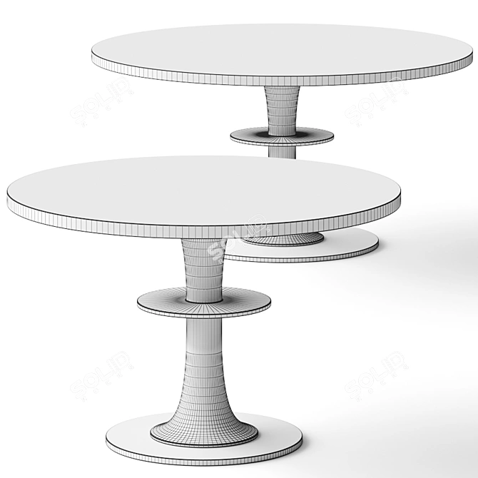 Elegant Circule Dining Tables 3D model image 2