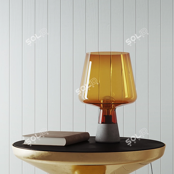 Nordic Glass Cement Table Lamp Set 3D model image 2